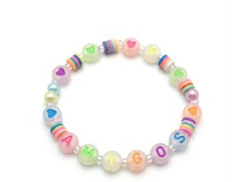 Cuentas plasticas fluor traslucida corazon multicolor 